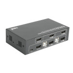 듀얼모니터 KVM스위치 USB 4K HDMI 2포트 컴퓨터 PC 본체 키보드 마우스 공유기 : 스마트케이블