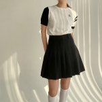 여성 골프치마 바지 빅사이즈 여자 골프웨어 골프플리츠스커트 일반 롱주름 블랙 S 55 66 : 엘투엘골프