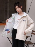애니율 여성 봄 가을 오버핏 양면 후드 점퍼 G3189 : 애니율