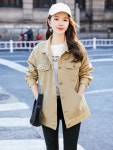 애니율 여성 봄 가을 데님 폴로넥 청자켓 G3193 : 애니율