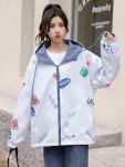 애니율 여성 봄 가을 오버핏 양면 후드 점퍼 G3189 : 애니율