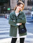 애니율 여성 봄 가을 데님 폴로넥 청자켓 G3193 : 애니율