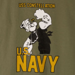 와일드 USS 컨스텔레이션 뽀빠이 티셔츠 - 워시드 올리브 그린 : 서플라이루트