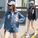 애니율 여성 봄 가을 데님 비즈 청자켓 G3398 : 애니율