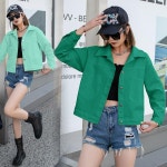애니율 여성 봄 가을 데님 비즈 숏 청자켓 G3402 : 애니율