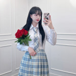 체크 세라복 일본 교복 졸업사진 놀이공원 : C.유니버스