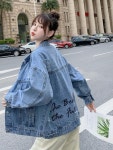 애니율 여성 봄 가을 데님 오버핏 청자켓 G3413 : 애니율