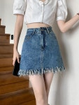애니율 여성 여름 데님 빈티지 청 치마 바지 G3438 : 애니율