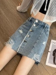 애니율 여성 여름 데님 빈티지 청 치마 바지 G3437 : 애니율