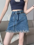 애니율 여성 여름 데님 빈티지 청 치마 바지 G3438 : 애니율