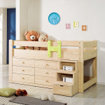 아이앤 루나 미송 원목 벙커 와이드형 SS 침대 세트 FI : 아이앤가구