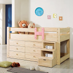 아이앤 루나 미송 원목 벙커 와이드형 SS 침대 세트 FI : 아이앤가구