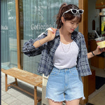 [나크21] (55~77) 크롭 체크 셔츠 남방 NK31-J-11 : NAK21