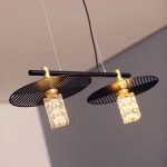 팬던트 2등 블랙갓 식탁등 카페조명 호텔조명 와이어전구 인테리어조명등 인테리어전등 식탁조명 전등 방등 : 쇼팡몰