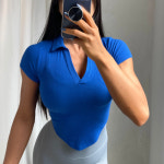 슬림핏 크롭 카라 반팔티셔츠 5컬러 부티부티짐웨어 : 부티부티짐웨어