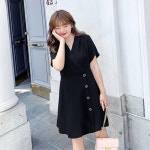 애니율 여성 여름 브이넥 빅사이즈 원피스 G4127 : 애니율