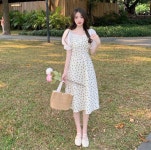 애니율 여성 여름 벌룬 소매 원피스 G4123 : 애니율