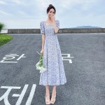 애니율 여성 여름 A라인 셔링 롱 원피스 G4193 : 애니율