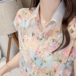 애니율 여성 여름 쉬폰 블라우스 셔츠 G4194 : 애니율
