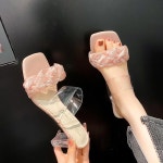 애니율 여성 여름 큐빅 키높이 슬리퍼 샌들 G4197 : 애니율