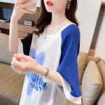 애니율 여성 여름 캐주얼 오버핏 와플 티셔츠 G4213 : 애니율