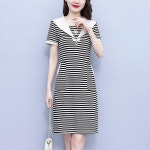 애니율 여성 여름 캐주얼 스트라이프 원피스 G4231 : 애니율