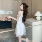 애니율 여성 여름 레이어드 망사 나시 원피스 G4240 : 애니율