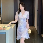 애니율 여성 여름 브이넥 프릴 원피스 G4258 : 애니율