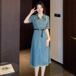 애니율 여성 여름 데님 빈티지 청 원피스 G4251 : 애니율