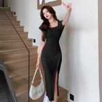 애니율 여성 여름 슬림핏 트임 롱 원피스 G4261 : 애니율