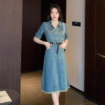 애니율 여성 여름 데님 빈티지 청 원피스 G4251 : 애니율