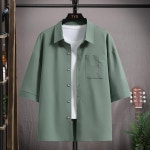 애니율 남성 여름 시원한 셔츠 남방 반바지 세트 G4295 : 애니율