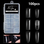 셀프 네일 케어 인조손톱 슬림 햄라인 스크럽 풀패치 100pcs 젤 네일팁 아트재료 세트 : JinMin