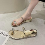 애니율 여성 여름 큐빅 스트랩 플랫 샌들 G4395 : 애니율