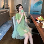 애니율 여성 여름 레이어드 망사 원피스 G4414 : 애니율