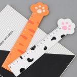 고양이 발 모양 예쁜 학용품 15cm 플라스틱 자 귀여운 팬시 캐릭터 직자 초등 학교 준 : 엔오샵