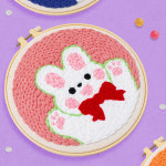 펀치니들 세트 프랑스 스킬자수 DIY 취미생활 키트 (아기토끼) : 코시모르테