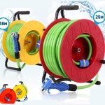 원예 화훼 레버 압력 릴호스 호스릴 18m 베란다청소 물호스 정원 워터릴 세차릴 자동차청소 : 진리진