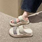 애니율 여성 여름 편안한 큐빅 통굽 슬리퍼 샌들 G4811 : 애니율