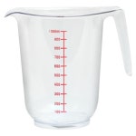 1000ml 투명 계량컵 1p 저그 손잡이 눈금 쿠킹 커피 세제 쌀 제빵용 비커 조리 : 문무통상