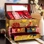 자개 보석함 3단 나전칠기 보석함 보물상자 돌반지함 할머니 선물 : 바아자차