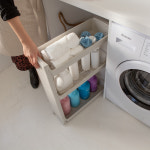 19CM 슬림 틈새 선반 이동식 트롤리 세탁실 틈새수납장 3단 : 리빙숲