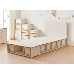 유아 아이방 감성 벙커 수납 옷장 침대프레임 SS 튼튼한 귀여운 소프트 2층 : IVY퍼니처