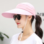 여름 여성 자외선차단 햇빛가리개 돌돌이썬캡 농사 모자 썬바이저 : 오토몬