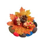 가을낙엽 단풍잎 솔방울 고슴도치 만들기세트 어린이집 유치부 문화강좌 점토놀이 : 초리초리