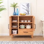 900 원목 엔틱 주방 부엌수납장 그릇장 탕비실가구 스터디 하부장 : 달부리빙