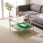 강화유리 모듈테이블 거실쇼파탁자 까페 4인 원룸밥상 사무실 1인 : 달부리빙