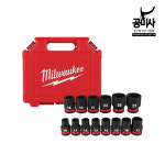 밀워키 49-66-7013 임팩 소켓 세트 1/2인치 14pcs 10-27mm 강력 마킹 : 공미사