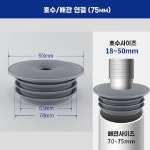 고급형 낭만 배관용 실리콘 하수구트랩 베란다 세탁기 냄새 우수관 배수구 호스연결 50mm : 낭만탐구소