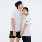 군인 반팔 / 쿨링 ROKA 흰색 쿨론 로카티 - 수영장 물놀이 스포츠웨어 트레이닝 기능성 헬스장 체육대회 반티 단체복 남녀공용 커플티 훈련... 